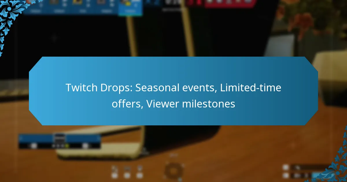 Twitch Drops: Seasonal events, Limited-time offers, Viewer milestones